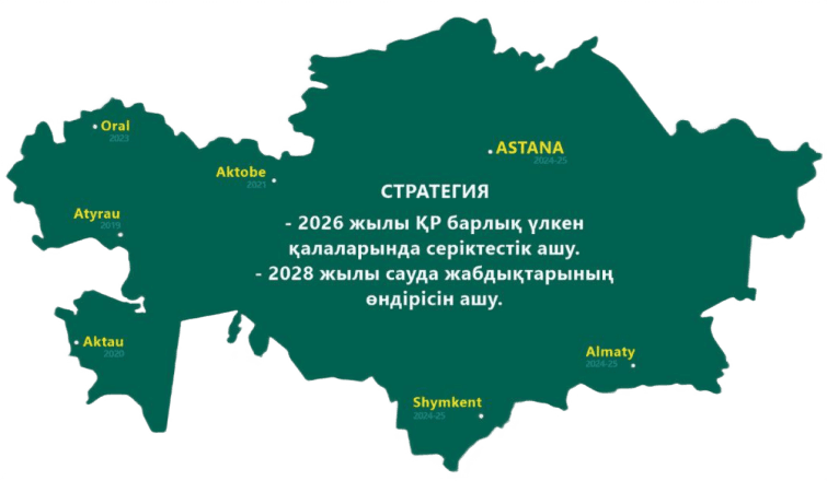 Карта филиалов Grand-Market в Казахстане